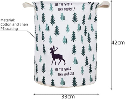 1PC Folding Laundry Basket Round Storage Bin Bag Large Hamper Collapsible Clothes Toy Basket Bucket Organizer Large Capacity