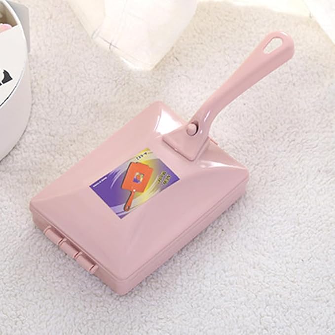 1pc Carpet Sweeper Gadgets for Home, Twin Roller Type Multi-Functional Hand-Held Brush Pet Hair Dust Scraps Paper Small Rubbish Cleaning with a Brush(Random Color)