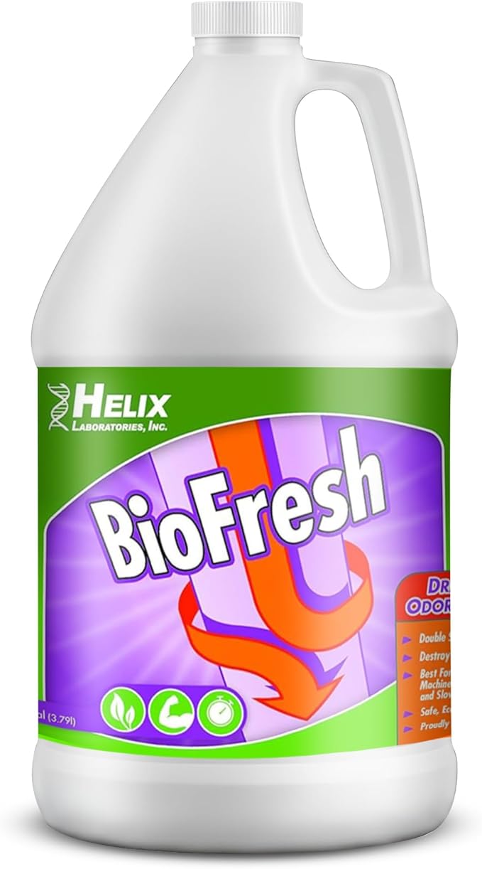 Enzyme Drain Cleaner & Deodorizer for Sink Drain, Showers, Septic Systems, Bathroom & Kitchen - Smell Remover for Fruit Fly Garbage Disposals, Dishwasher & Washing Machines - (1 Gallon)