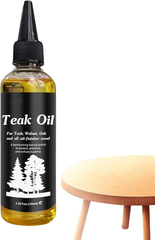 Teak Oil Wood Finish,100ml Hardwood Conditioner Preserver, Hardwood Floor Polisher Restorer, Natural Wood -Restoration Oil for Scratches, Drying, Cracking, and -Damages