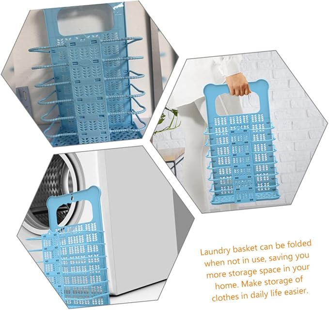 Foldable Laundry Basket with Handles Large Capacity Laundry Hamper Organizer for Dirty Clothes Wall Mountable and Portable Storage Bin for Bathroom and Small Spaces
