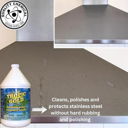 Quality Chemical Tropic Gold Stainless Steel Cleaner and Polish - Magic Cleaner and Polish for Stainless Steel, Perfect Sink Stainless Steel Cleaner - 640 oz (Pack of 1)