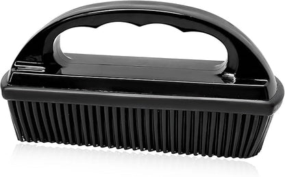 Car Carpet Lint & Hair Removal Brush, Electrostatic Bristles Mini Pet Hair Remover with Ergonomic Handle, Reusable Fur Remover Brush Car Interior Cleaning Tool for Truck SUV RV (Black)