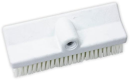 SPARTA 40423EC02 Plastic Floor Scrub Brush, Wall Brush, Equipment Brush With Nonabsorbent Bristles For Industrial Kitchens, Hospitals, Commercial Cleaning, 10 Inches, White