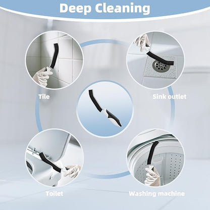 Scrub Brush Set, Heavy Duty Scrub Brushes Crevice Cleaning Brush with Stiff Bristles, 3 Different Brushes Included for Household Use, Grout, Tile, Bathroom, Kitchen, Bathtub, Floor