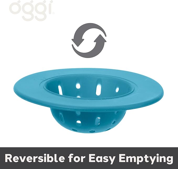 OGGI Silicone Sink Strainer- Great Kitchen Sink Strainer, Sink Drain Strainer, Drain Stopper, Sink Plug, 4.6˝ Diameter Rim, Turquoise (Pack of 2)