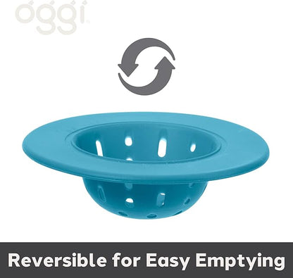 OGGI Silicone Sink Strainer- Great Kitchen Sink Strainer, Sink Drain Strainer, Drain Stopper, Sink Plug, 4.6˝ Diameter Rim, Turquoise (Pack of 2)