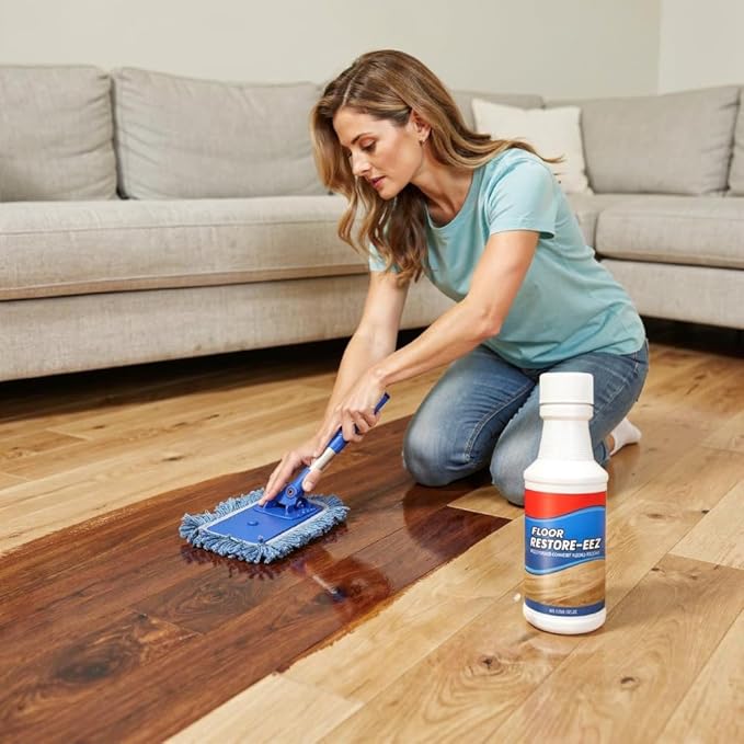Floor Revitalizer Easy For Wood Floors Hardwood Floor Restorer Floor RevitalizerEez Cleaner High Solid Polish for Shine Renewal Scratch Repair Protective Finish Quick Dry (2pcs)