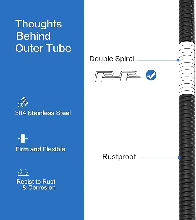 RUMOSE 70 inches Shower Hose Extra Long Stainless Steel Shower Tube Attachment Flexible Handheld Shower Sprayer Hose, Oil Rubbed Bronze