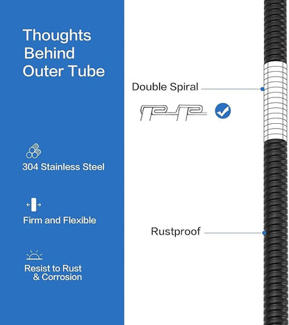 RUMOSE 70 inches Shower Hose Extra Long Stainless Steel Shower Tube Attachment Flexible Handheld Shower Sprayer Hose, Oil Rubbed Bronze