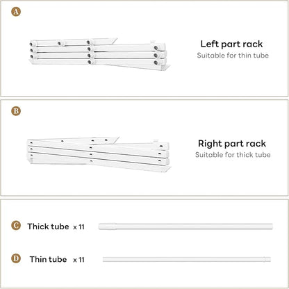 Foldable Drying Rack Clothing, 3-Tier Portable Clothes Drying Racks for Indoor & Outdoor, Anti-rust Compact Laundry Rack Collapsible, Compact Size, 15 lbs Max Load, White 28"D x 10"W x 35"H