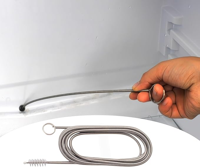 10 PCS Refrigerator Drain Cleaning Tool Include 1.5m Flexible Refrigerator Scrub Brush Flexible Feeding Tube Brush,Syringe Shovel Plug Rod, Water Dispenser Cleaning Kit