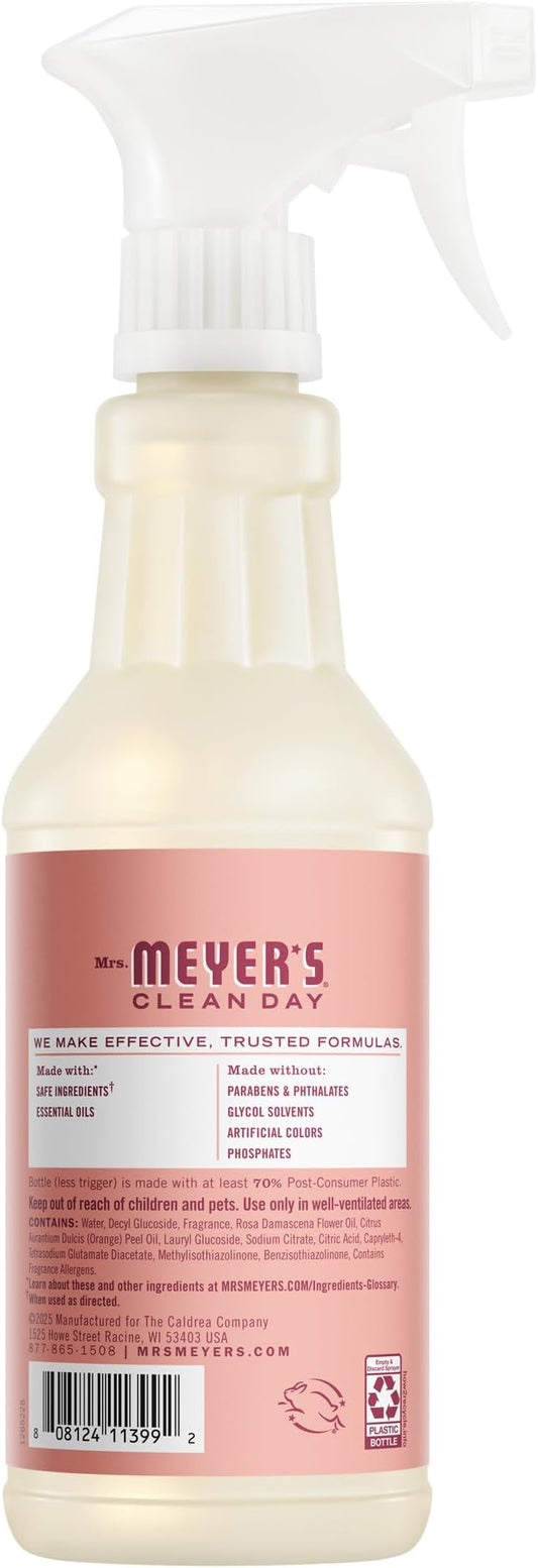 MRS. MEYER'S CLEAN DAY Multi-Surface Everyday Cleaner, Rose Scent, 16 Fl Oz Bottle - 3 Pack