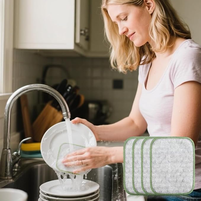 Multipurpose Wire Dishwashing Rags for Wet and Dry, 2026 Reusable Metal Scrubbing Pads Sponge Cloths Towels Clean, Non Scratch Wire Dishcloth for Kitchen, Sinks, Pots, Pans (15pcs)