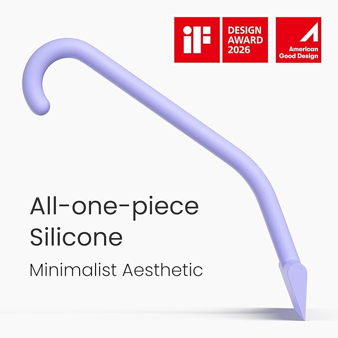 dancemoon JustHang Shower Squeegee for Glass Doors, All-in-One Piece Silicone Squeegee with Built-in Hook for Bathroom, Window, Mirror, Tile Wall, Car, Streak-Free Bathroom Cleaner Tool,10 Inch Purple