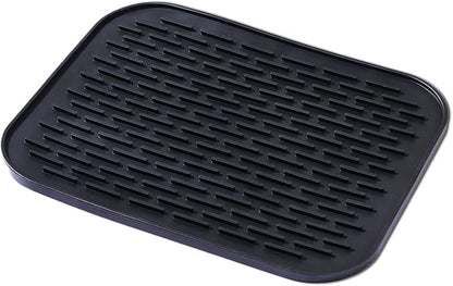 Small Dish Drying Mat, Silicone Dish Mats for Kitchen Countertop, 11.5"x9.1", for Rack Over the Sink, Pots, Pans, Glassware, Silverware, Stemware, Car Center Cap, Dishwasher safe, Reusable