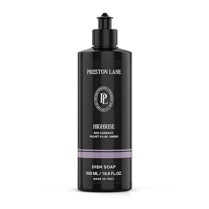 Preston Lane Luxury Dish Soap, Highrise Scent | Plant Powered Formula with Essential Oils | Tough on Grease, Gentle on Hands | Vegan, Cruelty Free, Clean Ingredients
