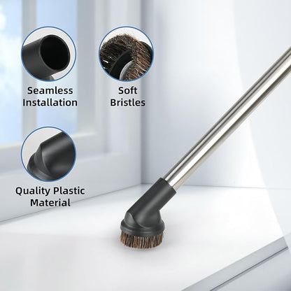 Horsehair Floor Brush Set, Compatible With Miele C1 C2 C3 CX1 Vacuum Cleaners, Soft Bristles Floorhead Vacuum Attachments for Hard Floor Cleaning (Hardwood Brush)
