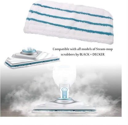 6 Packs Replacement Mop Pads Compatible with Black & Decker Steam Mop SM1600 SM1610 SMP20 Series HSMC1361SGP BDH1855SM, Microfiber Reusable Washable Mop Pads for Floor Cleaning