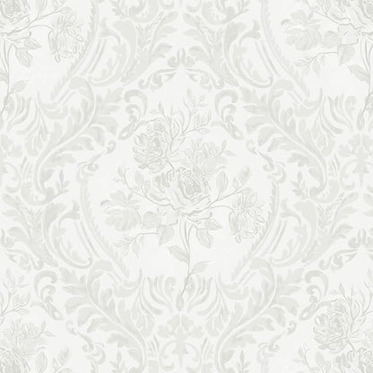 Ismoon Floral Peel and Stick Wallpaper Grey Contact Paper Boho Watercolor Damask Wallpaper Vintage Textured Removable Self Adhesive Vinyl Wall Paper Renter Friendly, 17.3inX49ft