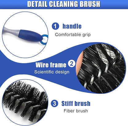 Long Handle Car Engine Cleaning Brush, Hard Bristle Automotive Wash Brushes, Flexible Bendable Vehicle Detailing Brush for Car Radiator Dryer Vent, Engine Oil Residue (1PC)