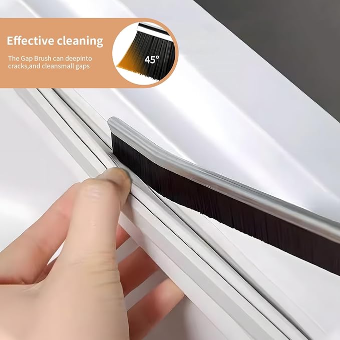 4 Pack Hard Bristle Crevice Cleaning Brush with Stiff Bristles, Small Detail Scrub Brush for Narrow Gaps Tile Grout Bathroom Kitchen Window Track Shower Door Sink Edge Faucet Base Floor Corner Cleaner