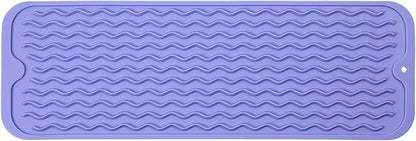 MicoYang Silicone Dish Drying Mat for Multiple Usage,Easy clean,Eco-friendly,Heat-resistant Silicone Mat for Kitchen Counter,Sink,Bar,Bottle,or Cup Light Purple M 17 inches x 6 inches