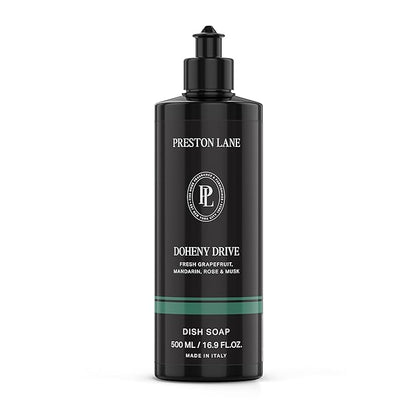 Preston Lane Luxury Dish Soap, Doheny Drive Scent | Plant Powered Formula with Essential Oils | Tough on Grease, Gentle on Hands | Vegan, Cruelty Free, Clean Ingredients