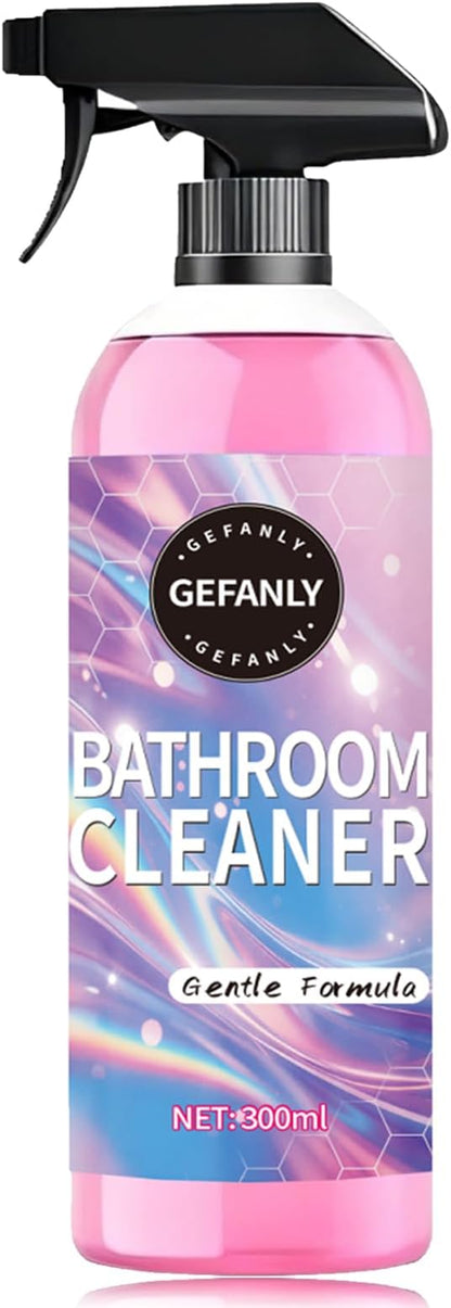 Gefanly Bathroom Cleaner, 10 Fl Oz Gefanly Powerful Pink Bathroom Cleaner Spray, Bathrooms Descaler Foam Cleaners, Gentle Formula, for Tub Floor Tile, Showers, Toilet, Bathtubs, Glass Surfaces (1PCS)