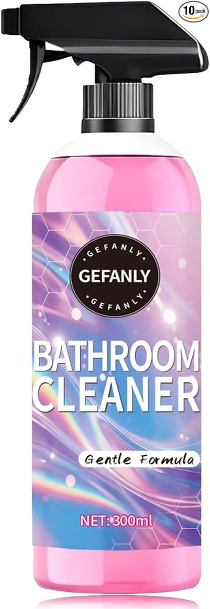 Gefanly Bathroom Cleaner, Gefanly Powerful Pink Bathroom Cleaner Spray, Heavy Duty All Purpose Bathrooms Descaler Foam Cleaners, Gentle Formula, for Tub Floor Tile,Showers,Bathtubs, Glass Surfaces