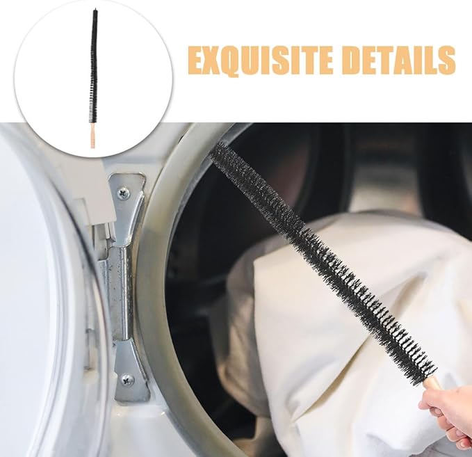 2pcs Washing Machine Cleaner Brush and Dryer Vent Lint Brush Set Long Handle for Washer Tub Dryer Ducts and Refrigerator Coils Multi-Purpose Household Cleaning Tools