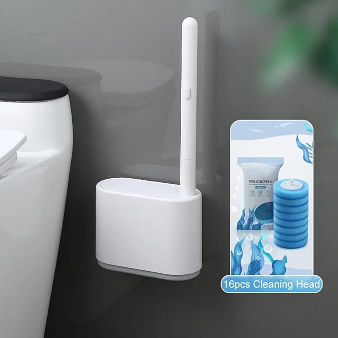 Toilet Cleaner Brush - Toilet Bowl Brush, Toilet Brush for Wall | Deep Clean Toilet Bowl Scrubber, dureble Bristles Ergonomic Handle Compact Design, Bathroom Cleaning Tool, Hygienic Storage Solution