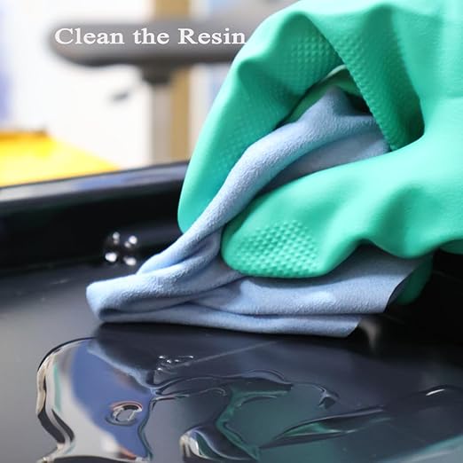 30 Piece Resin Cleaning Kit Includes 3D Model Polishing Tools, Funnel, Gloves, Silicone Mat, Multi-Function Water Bottle, Scrapers, Cleaning Cloths and Tweezers for Post-Processing and Maintenance