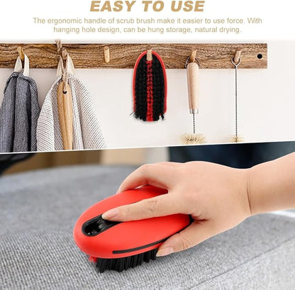Carpet Brush, Scrub Brush Carpet Scrubber Stiff Bristle Detailing Scrub Brushes, Carpet Cleaning Brush, Cleaning Brush Interior Leather Brushfor Car and Home(Color:Red)