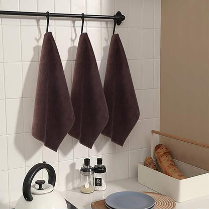 SINLAND Absorbent Microfiber Dish Cloth Kitchen No Streak Cleaning Cloth Dish Rags Lens Cloths 12 Inch X 12 Inch 12 Pack Dark Brown