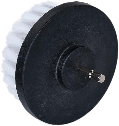 HIFROM Drill Brush - 4 inch White Scrub Brush Drill Attachment Soft Bristle Quick Change Shaft Scrub Cleaning Brush for Carpet Upholstery Leather Glass (Pack of 2)