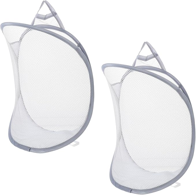2pcs Folding Laundry Hanging Basket Wall-mounted Organizer for Dirty Clothes Toys and Sundries Lightweight and Breathable Storage