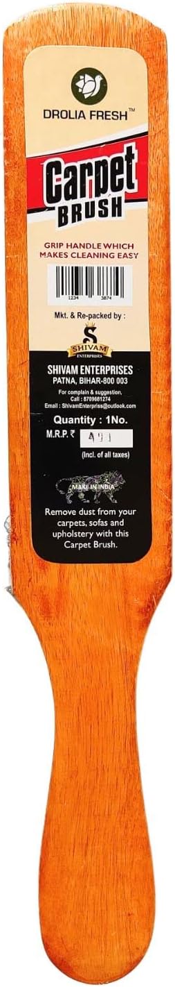 Premium Carpet Cleaning Brush for Home, Multipurpose Dirt and Dust Cleaner with Wooden Handle and Long Bristles, Ideal for Sofa, Car, Bed, Curtains, Mats, Rugs Pack of 1