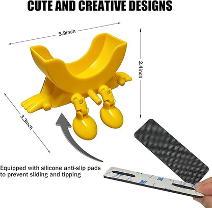 Cute Hanging Sponge Holder with Drainage,3D Printed Kitchen Funny Sponge Stand for Sink,with non-slip pads,Suitable for Scrub Daddy Holder,Keeps Your Sponge Dry Smiling (Yellow)