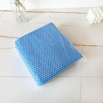 50 Count Disposable Cleaning Cloths, Blue - 13.8"x15.8" Ultra Absorbent Towels for Kitchen, Stove & Bathroom - Multi-Purpose Soft Dish Cloths