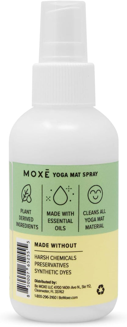 MOXE Yoga Mat Cleaner, Green America Certified, Rosemary and Lemon Essential Oils, Safe for All Mats and Exercise Equipment, 4 Oz (1 Pack)