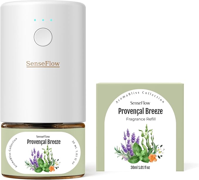 Essential Oil Diffuser for Home, Waterless Aromatherapy Diffuser SF101, Plug in Room Scent with 120-Day Natural Aroma, Covers 1000 Sq Ft – Free 30ml Provençal Breeze