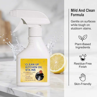 Kitchen Heavy Oil Cleaner Spray, Heavy Duty Kitchen Degreaser Spray, Foaming Oil Cleaner for Stove, Oven & Countertops, Multi-Surface Grease Remover for Appliances (2pcs)