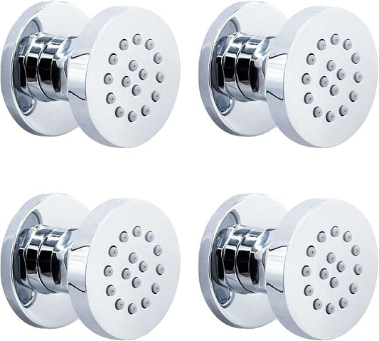 HOMEDEC Showerhead Body Spray Massage Spa Shower Jet in Wall for Bathroom (Dia 2inch, Chrome Finish)