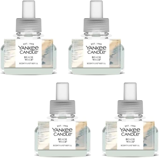 Yankee Candle Beach Walk Home Fragrance Refills: Salt Water, Sea Musk & Tangerine (Pack of 4)