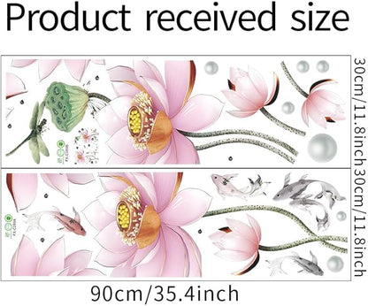 3D Wall Stickers DIY Flower Wall Decal Removable Waterproof Wall Art Decor for Bedroom Living Room Offices Home Decoration (Pink Lotus)