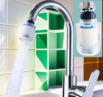 360 ° Rotating Kitchen Faucet Filter Sink Water Faucet Filters for Kitchen Short Styles Faucet Sprayer Attachment Bathroom Faucet Filter Water Softening with Universal Adapter and 3 Cartridges