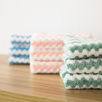 21 Pack Super Absorbent Dish Cloths Coral Velvet Microfiber Kitchen Towels Lint-Free Nonstick Oil Reusable Washable Fast Drying Rags 10"x10" Multipurpose Cleaning Dishcloths for Dishes Countertops