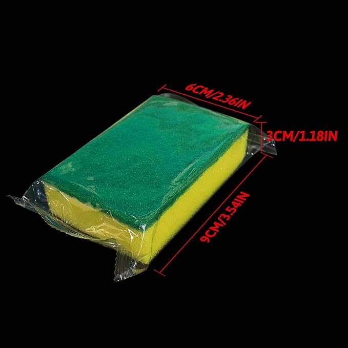 1000 Pack Individually Wrapped Sponges for Cleaning Dishes - Bulk Case of Small Mini Kitchen Scrub Non-Scratch Scrubbers