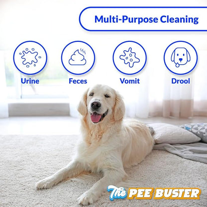 The Pee Buster Pet Stain Remover - Cleaning Spray for Dog and Cat Urine with 5 Cleaning Tablets